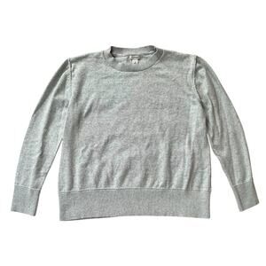 L L Bean Crewneck Sweater Size Small Cashmere Blend Gray Coastal Preppy Academia